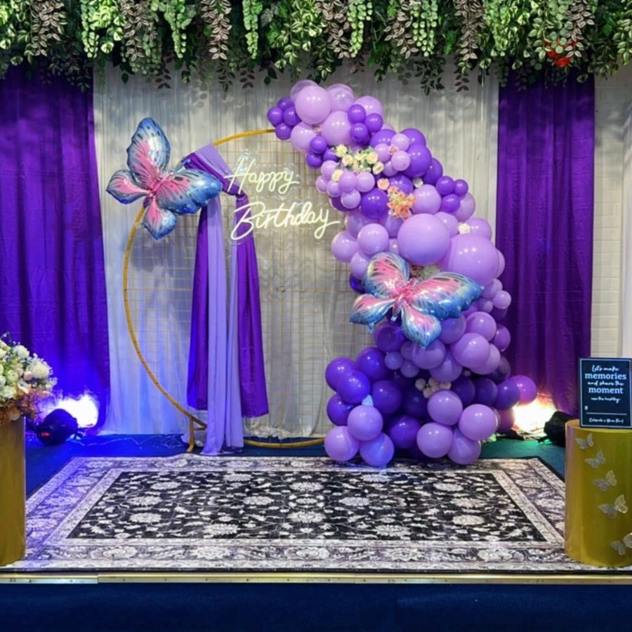 Milestone birthday dessert table styling