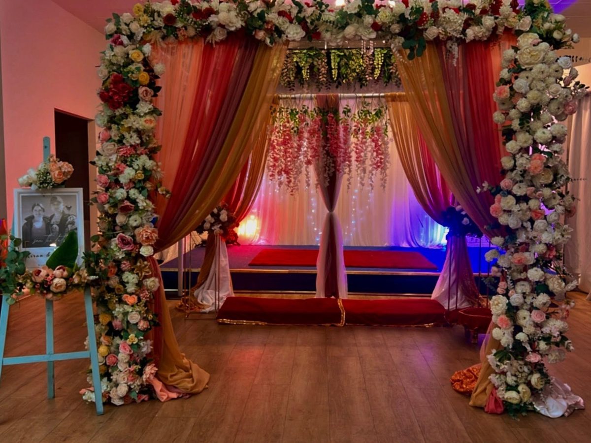 EYE team setting up decorations for an event